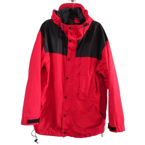 REI Other - REI Gore Tex Anorak Wind Breaker Mens XL Hood Armpit Vents Red Black GUC